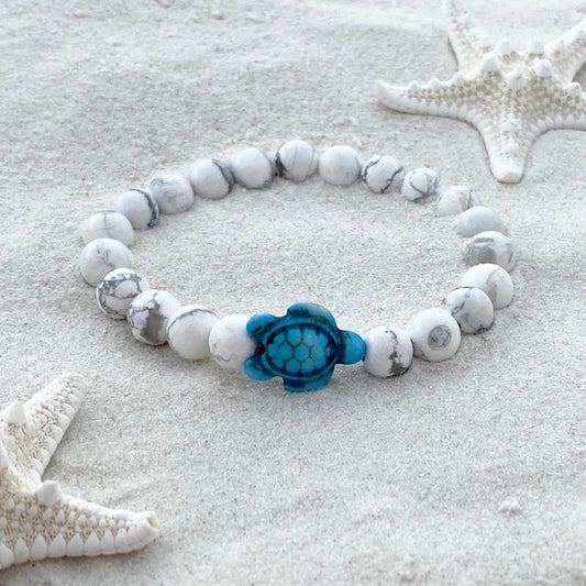 Pulsera Tortuga Marina de Piedras Volcánicas Naturales