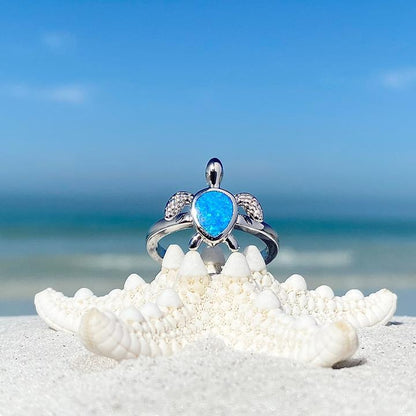 Anillo Tortuga en Ópalo y Plata
