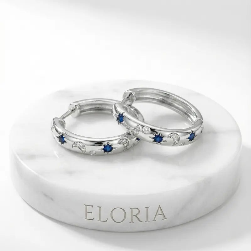 Aros Argollas Eclipse Azul