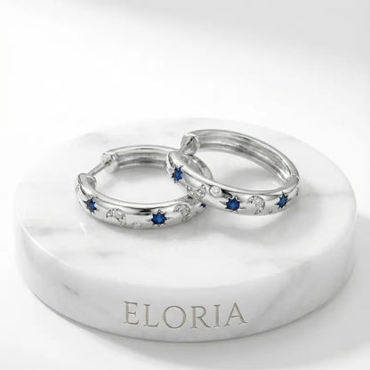 Aros Argollas Eclipse Azul