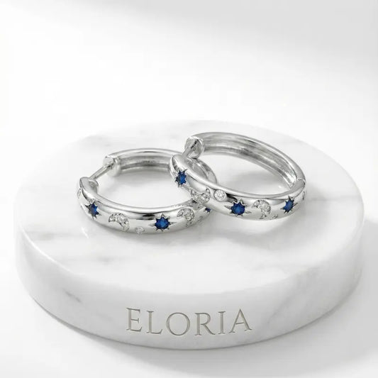 Aros Argollas Eclipse Azul