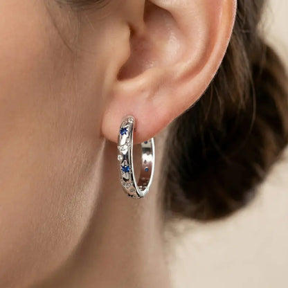 Aros Argollas Eclipse Azul