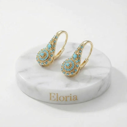 Aros Mandala Turquesa Oro
