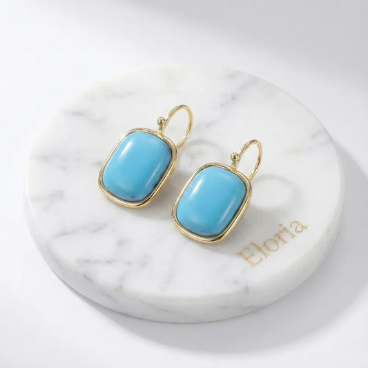 Aros Turquesa Minimal Gold