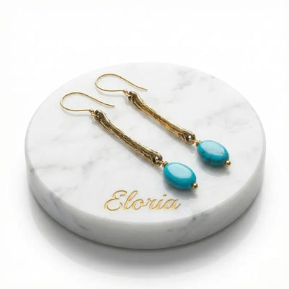 Aros Vara Turquesa Dorada