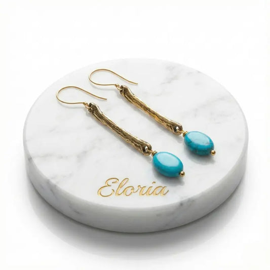 Aros Vara Turquesa Dorada
