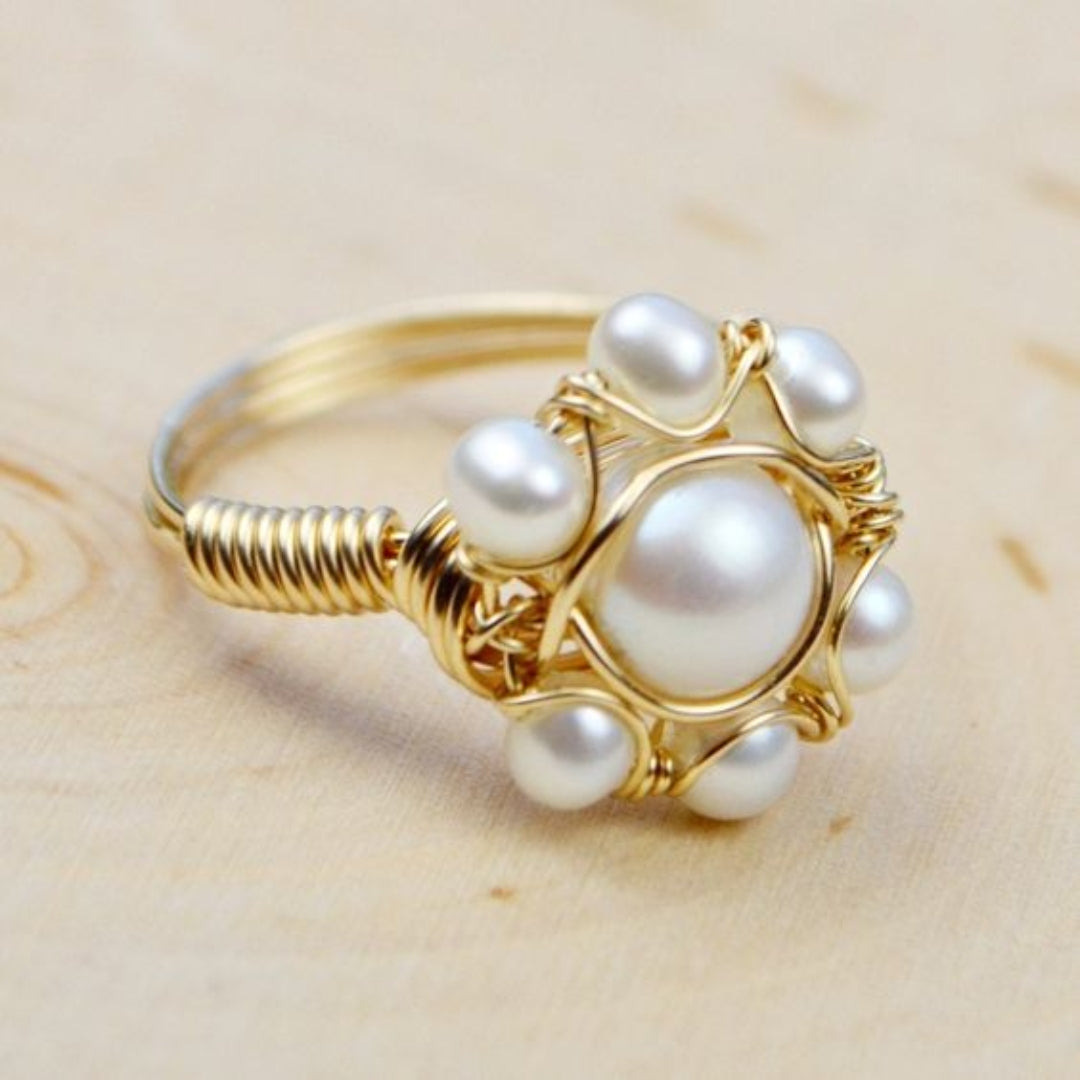 Anillo Vintage de Perlas  en Oro