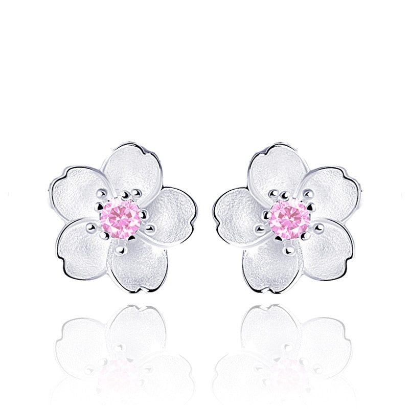 Pendientes Flor de Cerezo de Plata 925