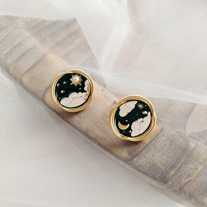 Pendientes Dia y Noche en Plata