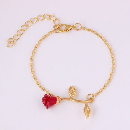 Brazalete de Rosa en Oro y Plata