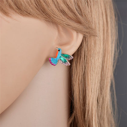 Aretes de Colibrí de Cristal