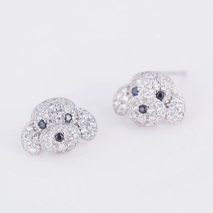 Pendientes Perrito en Plata 925 y Circonitas