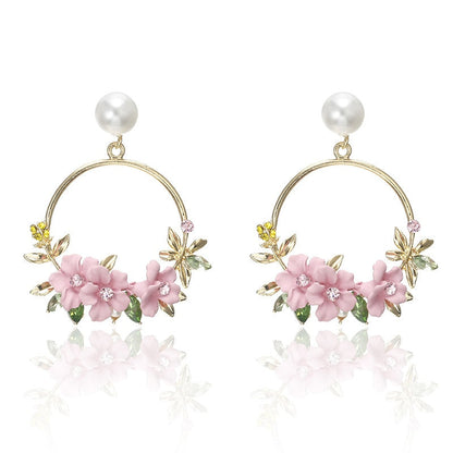 Pendientes de Flores y Perlas en Oro