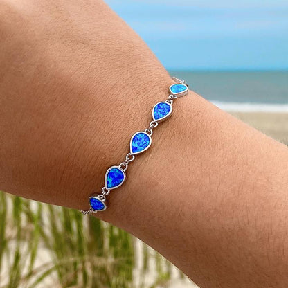 Brazalete de Gotas en Ópalo y Plata