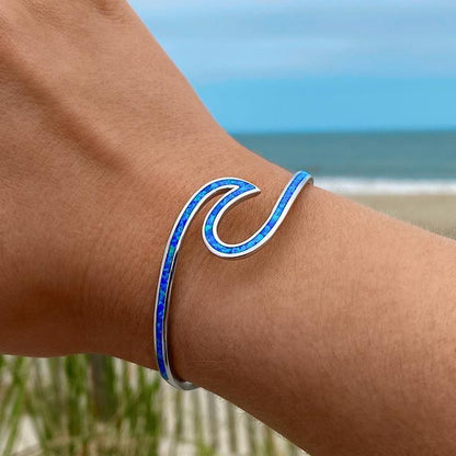 Brazalete de Ola en Ópalo y Plata