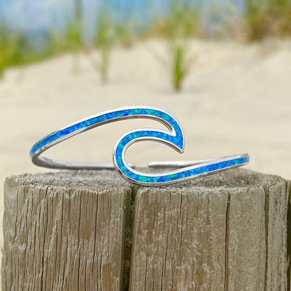 Brazalete de Ola en Ópalo y Plata
