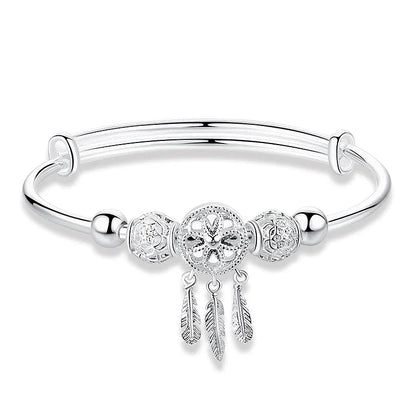 Brazalete Ajustable AtrapaSueños en Plata 925