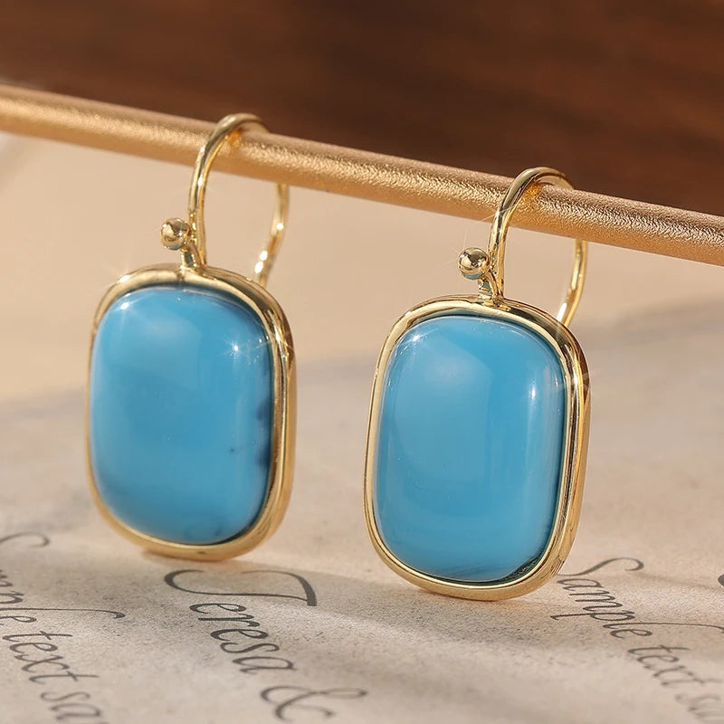 Aros Turquesa Minimal Gold