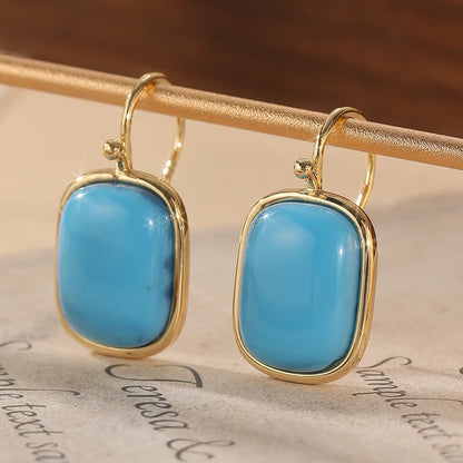 Aros Turquesa Minimal Gold