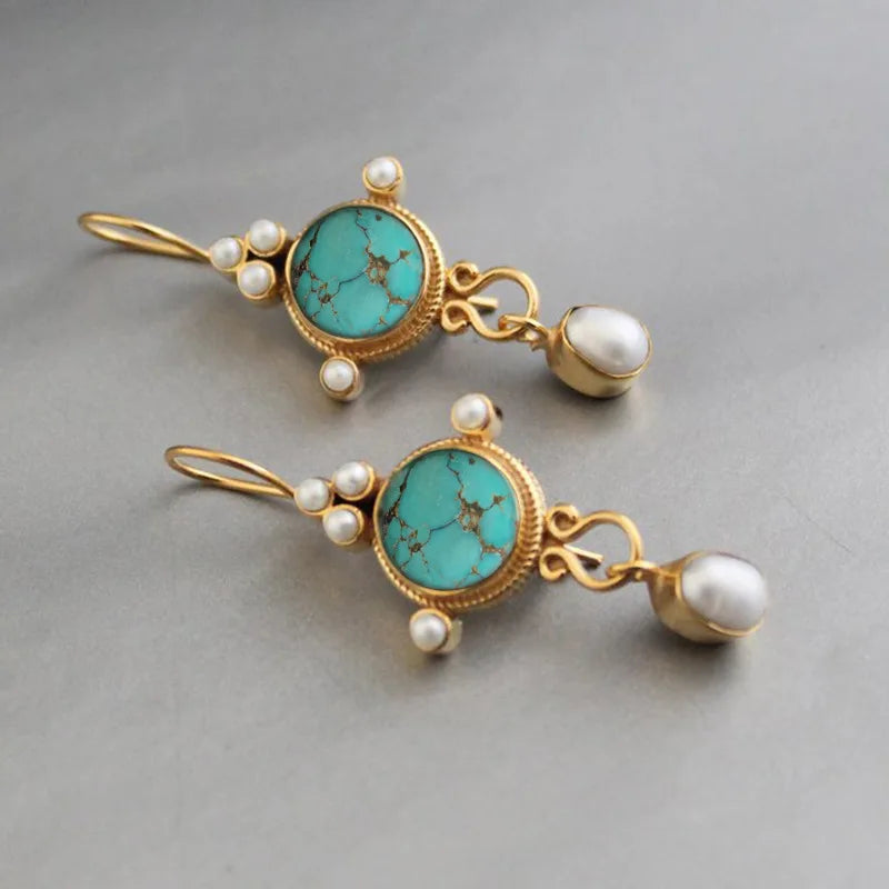 Aros Turquesa Imperial & Perla