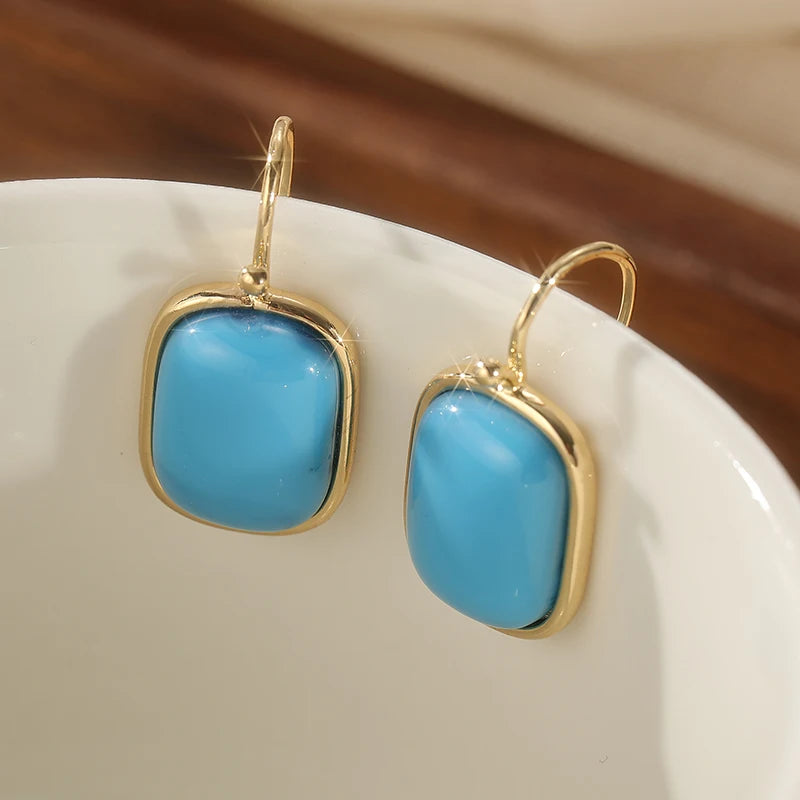 Aros Turquesa Minimal Gold