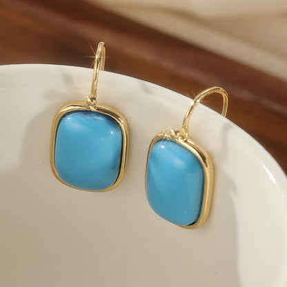 Aros Turquesa Minimal Gold