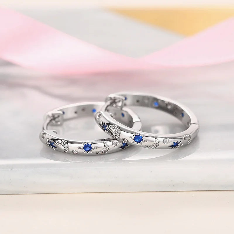 Aros Argollas Eclipse Azul