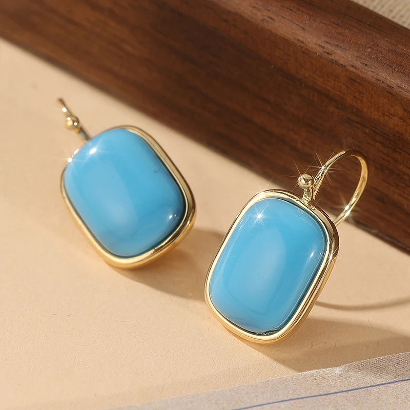 Aros Turquesa Minimal Gold