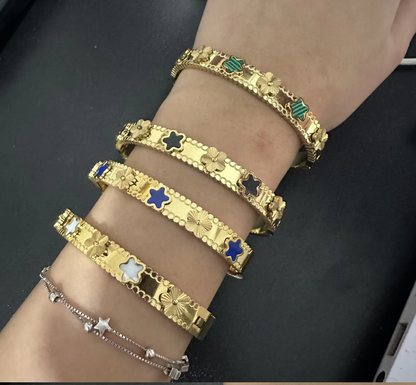 Brazalete de Flores en Oro 18k - Primera Calidad