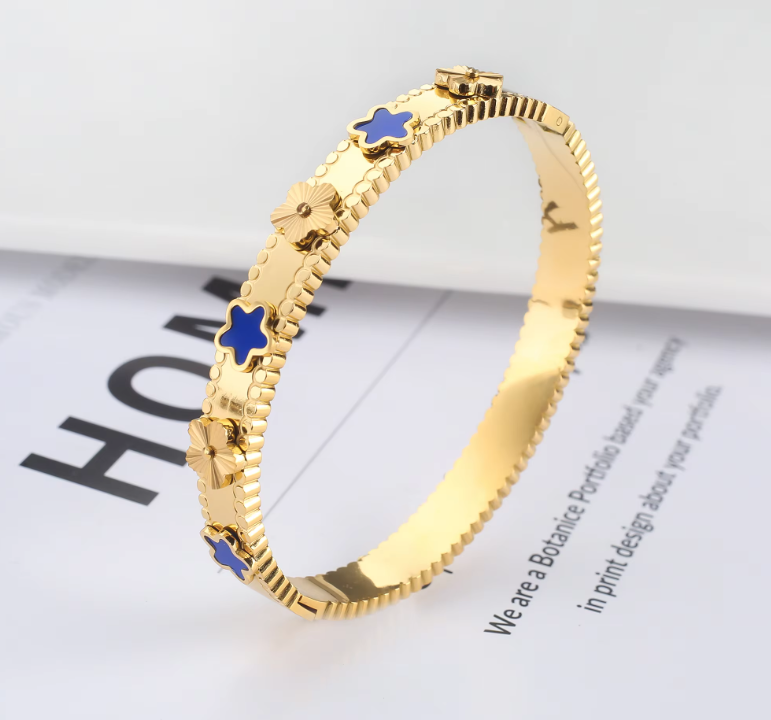 Brazalete de Flores en Oro 18k - Primera Calidad