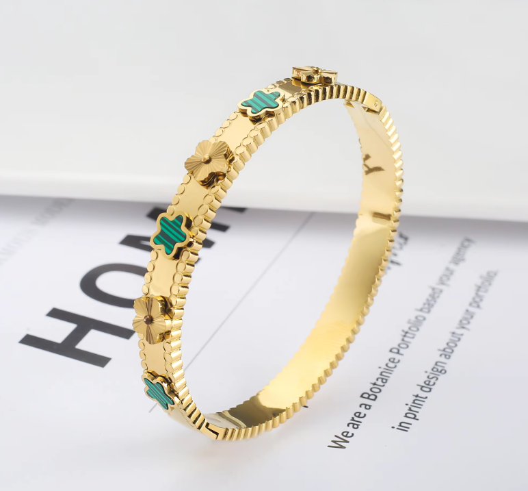 Brazalete de Flores en Oro 18k - Primera Calidad