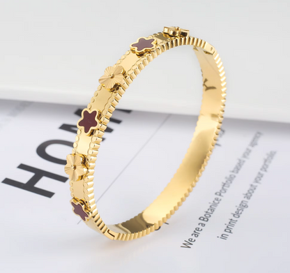 Brazalete de Flores en Oro 18k - Primera Calidad
