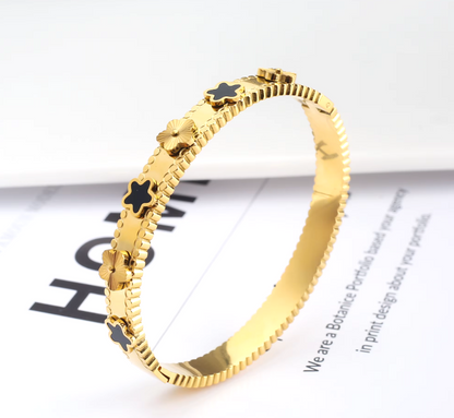 Brazalete de Flores en Oro 18k - Primera Calidad