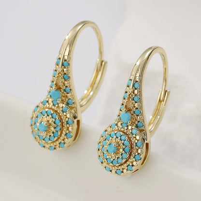 Aros Mandala Turquesa Oro