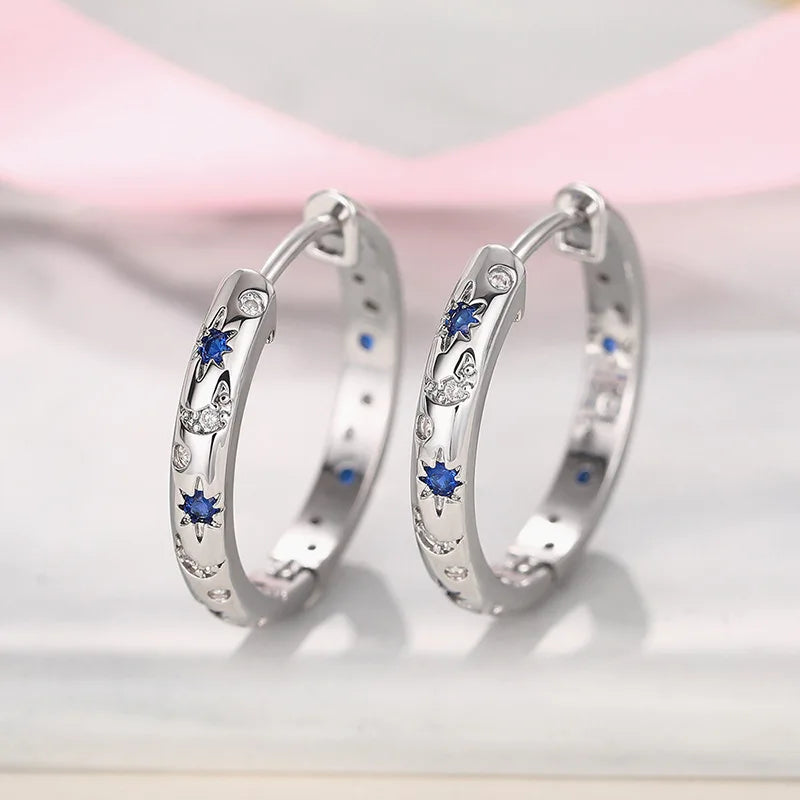 Aros Argollas Eclipse Azul