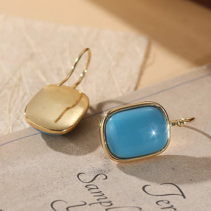 Aros Turquesa Minimal Gold