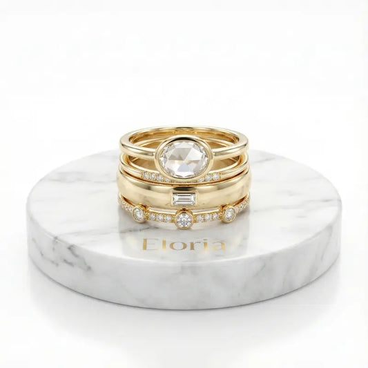 Set de Anillos Halo Blanco