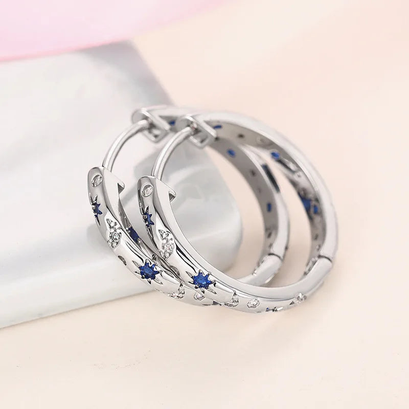 Aros Argollas Eclipse Azul