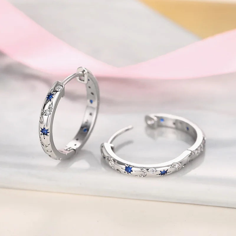 Aros Argollas Eclipse Azul