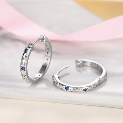 Aros Argollas Eclipse Azul