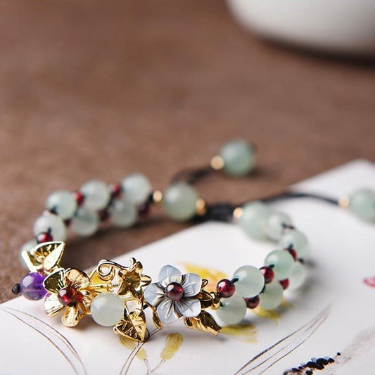 Pulsera de Aventurina y Granate Hecha a Mano