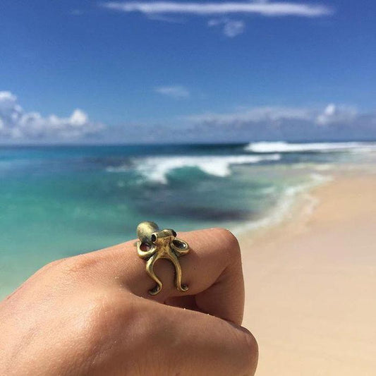 Anillo Pulpo Ajustable en Plata