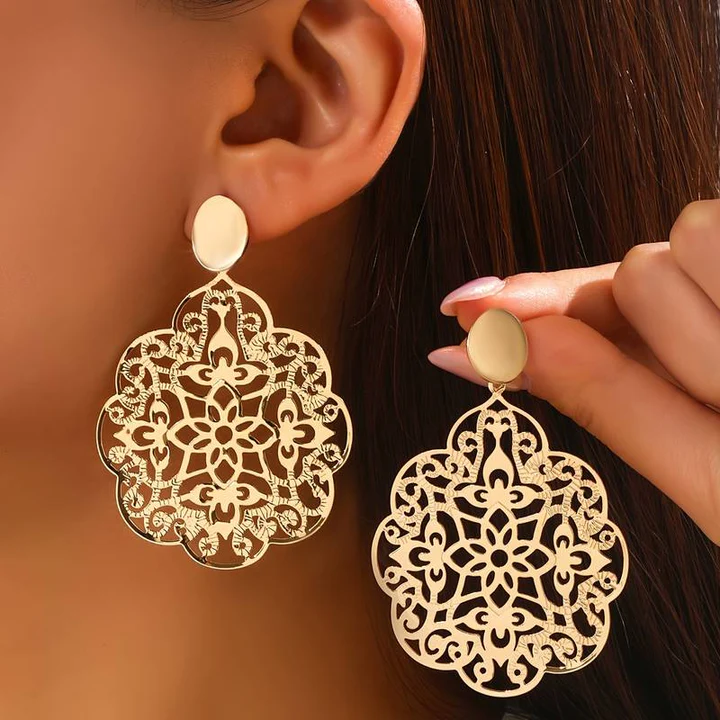 Aretes Dorados Mandala Vintage
