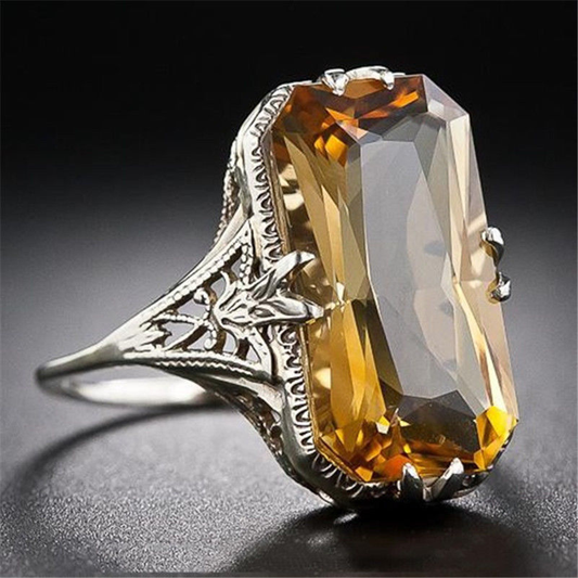 Anillo Naranja Brillante Vintage