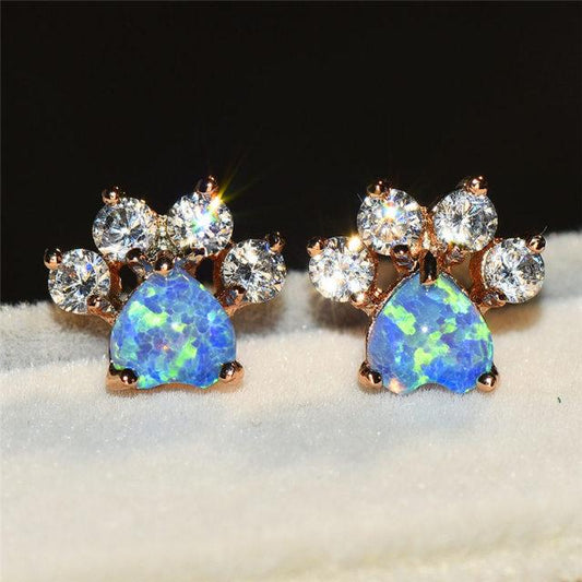 Aretes Huella de Perro con Circonitas